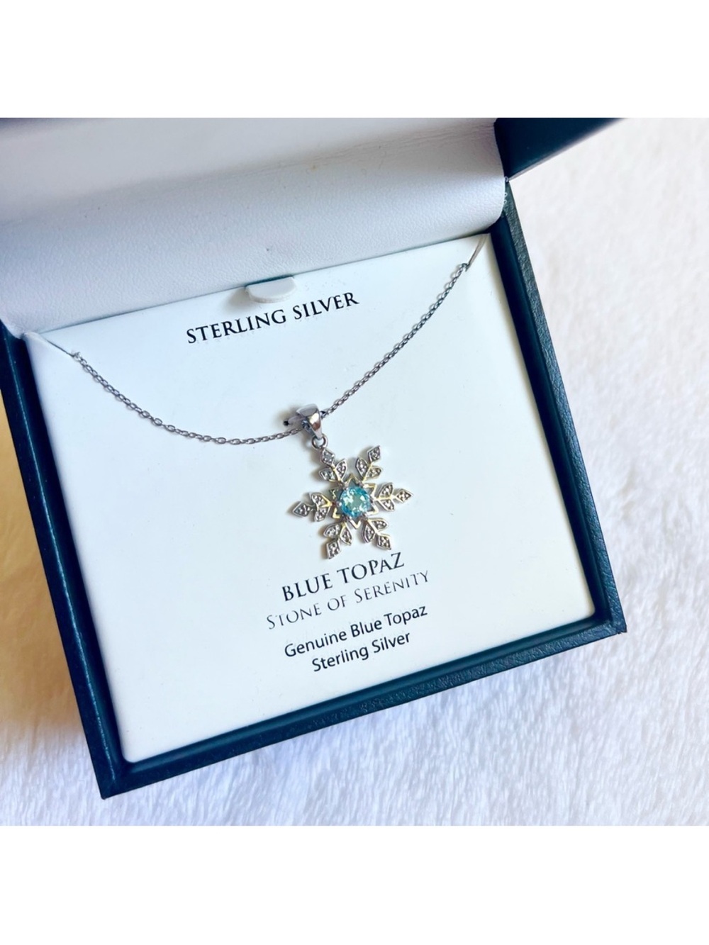 Macy's Blue Topaz Sterling Silver Of Serenity Necklace